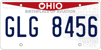 OH license plate GLG8456
