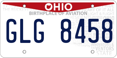 OH license plate GLG8458