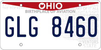 OH license plate GLG8460