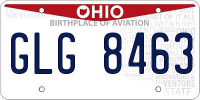 OH license plate GLG8463
