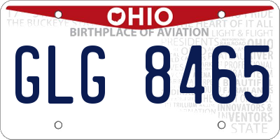 OH license plate GLG8465