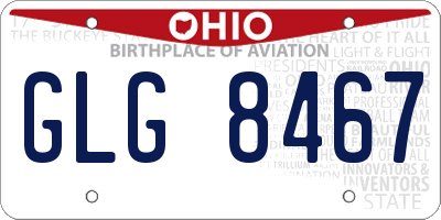 OH license plate GLG8467
