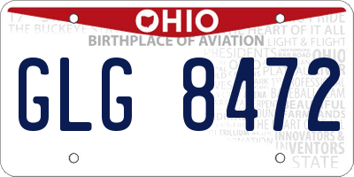 OH license plate GLG8472