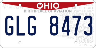 OH license plate GLG8473