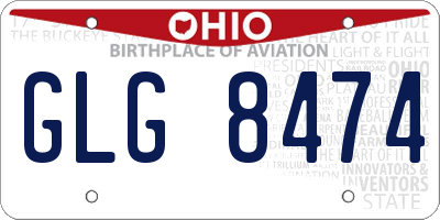 OH license plate GLG8474