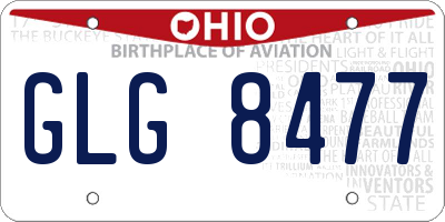 OH license plate GLG8477