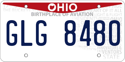 OH license plate GLG8480