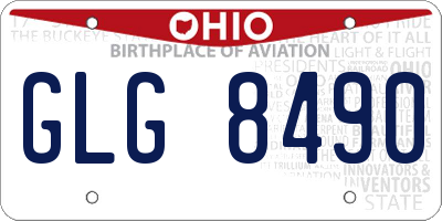 OH license plate GLG8490