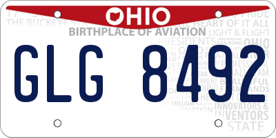 OH license plate GLG8492