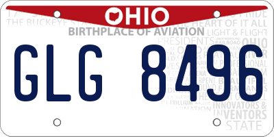 OH license plate GLG8496