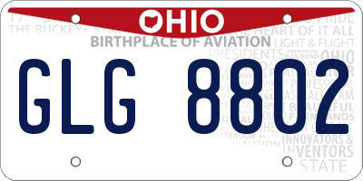 OH license plate GLG8802
