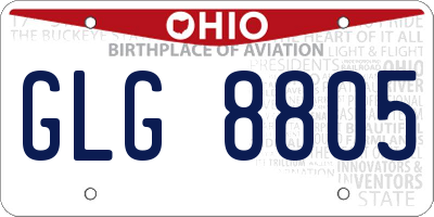 OH license plate GLG8805