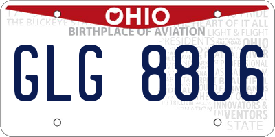 OH license plate GLG8806