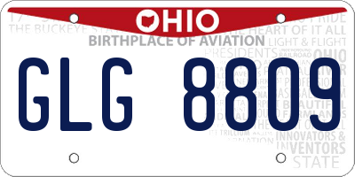 OH license plate GLG8809
