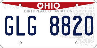 OH license plate GLG8820