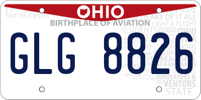 OH license plate GLG8826
