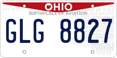 OH license plate GLG8827