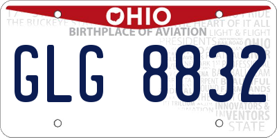 OH license plate GLG8832