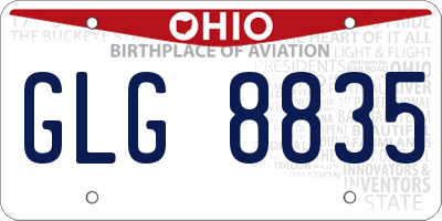 OH license plate GLG8835