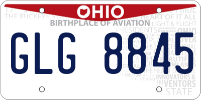 OH license plate GLG8845