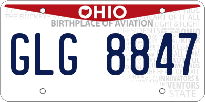 OH license plate GLG8847