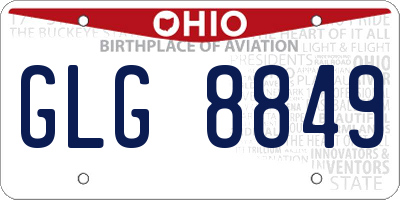 OH license plate GLG8849