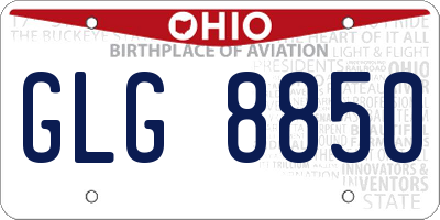 OH license plate GLG8850