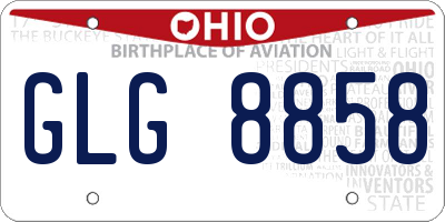 OH license plate GLG8858