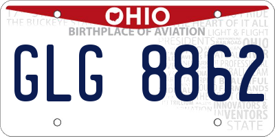 OH license plate GLG8862