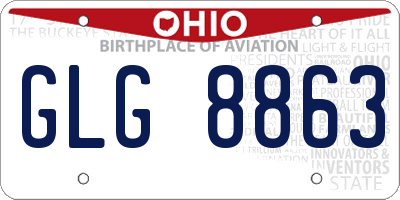 OH license plate GLG8863