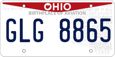OH license plate GLG8865