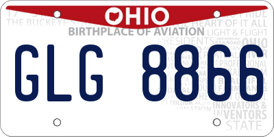 OH license plate GLG8866