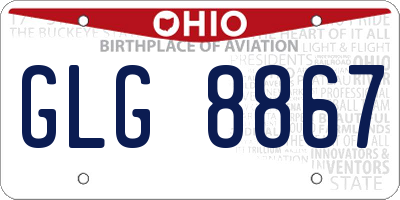 OH license plate GLG8867