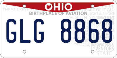 OH license plate GLG8868