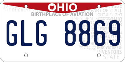 OH license plate GLG8869