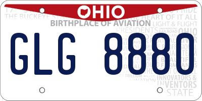 OH license plate GLG8880