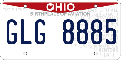 OH license plate GLG8885