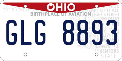 OH license plate GLG8893
