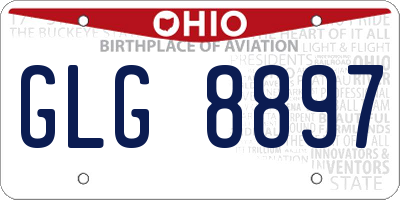 OH license plate GLG8897