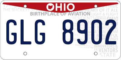 OH license plate GLG8902