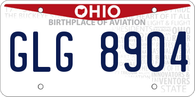 OH license plate GLG8904