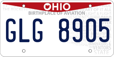 OH license plate GLG8905