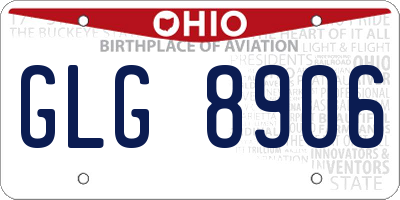OH license plate GLG8906