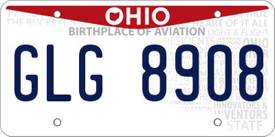 OH license plate GLG8908