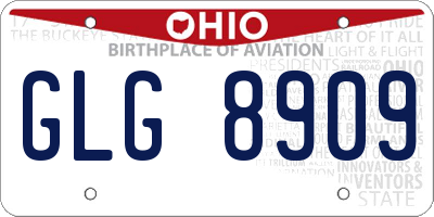 OH license plate GLG8909