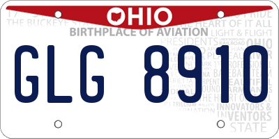 OH license plate GLG8910