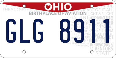 OH license plate GLG8911
