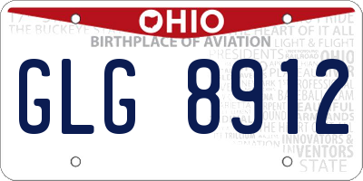 OH license plate GLG8912