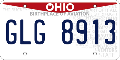 OH license plate GLG8913