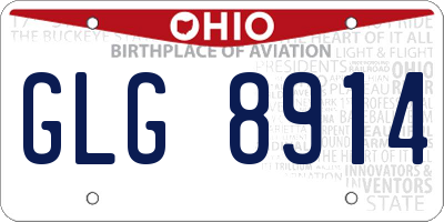 OH license plate GLG8914